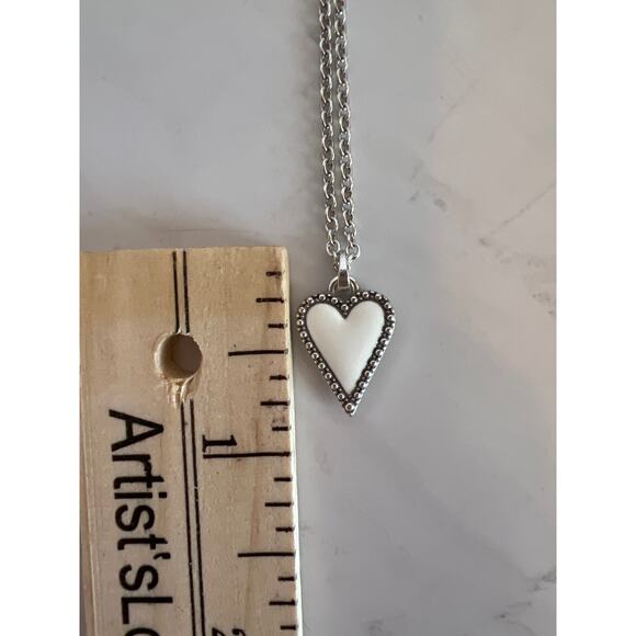 BRIGHTON DAZZLING LOVE WHITE HEART REVERSIBLE PENDANT NECKLACE NEW WITH TAGS - Picture 9 of 10